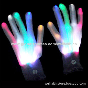 Multicolor LED Finger Light Gloves
